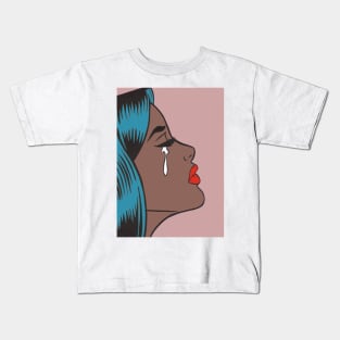 Crying Comic Girl Kids T-Shirt